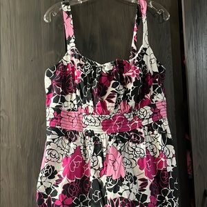 Dressbarn Pink White and Black Floral Dress size 16